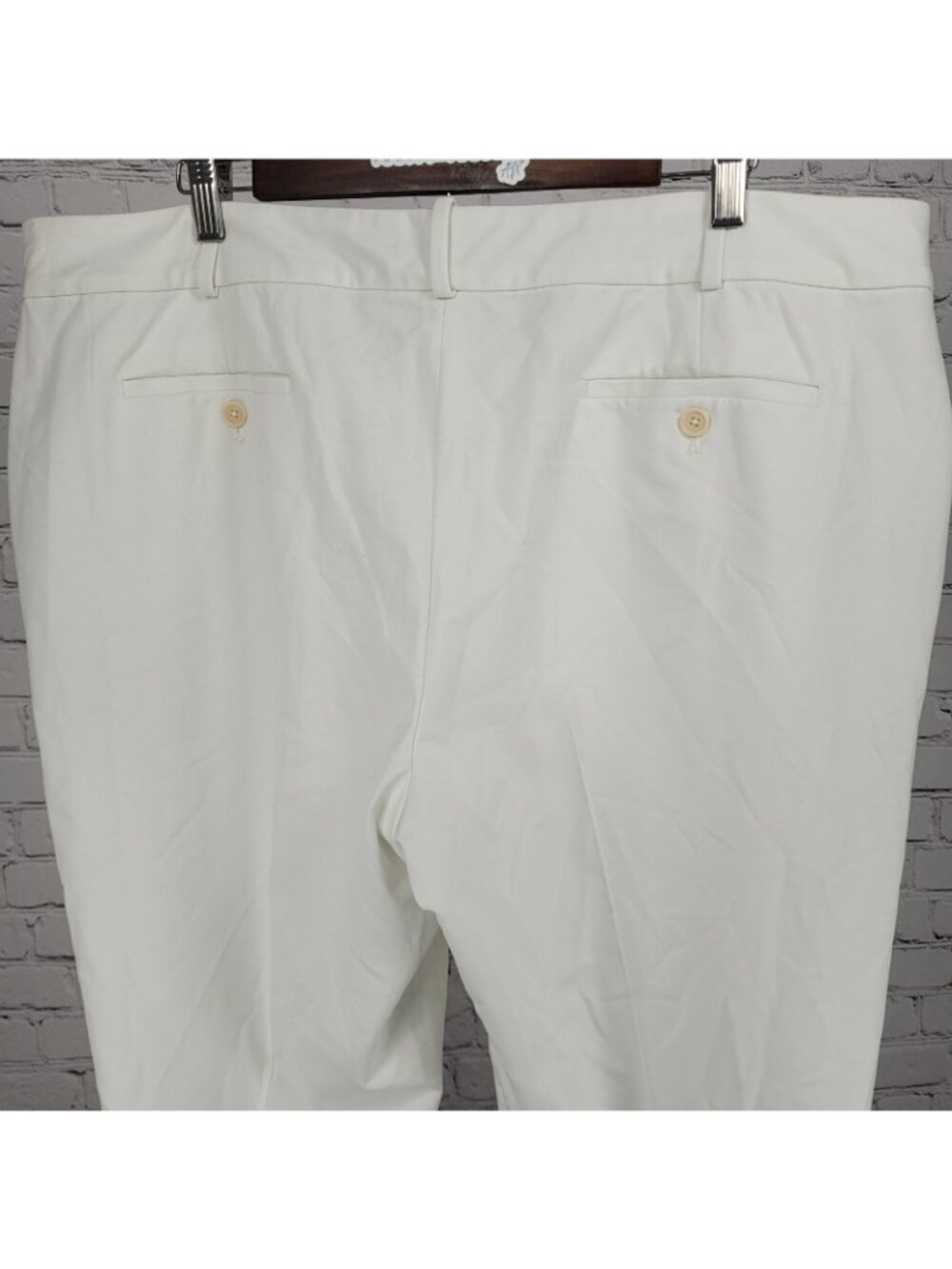 Talbots White Signature High Rise Straight Leg Lined Chino Pants 20L (41x34) - Picture 7 of 14